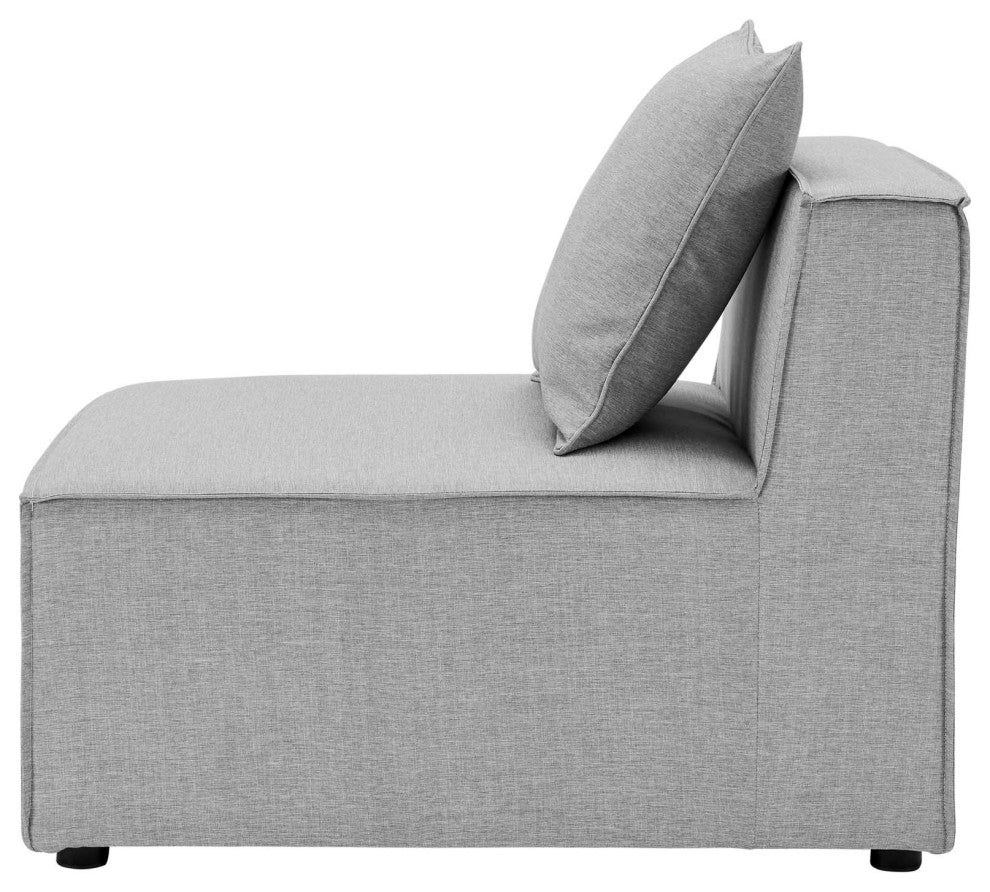 Lounge Sectional Sofa Set, Fabric, Gray, Modern, Outdoor Patio Cafe Bistro