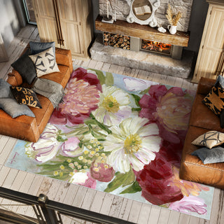 Eleanora painterly florals Art Area Rug, 7.5'x10.3'