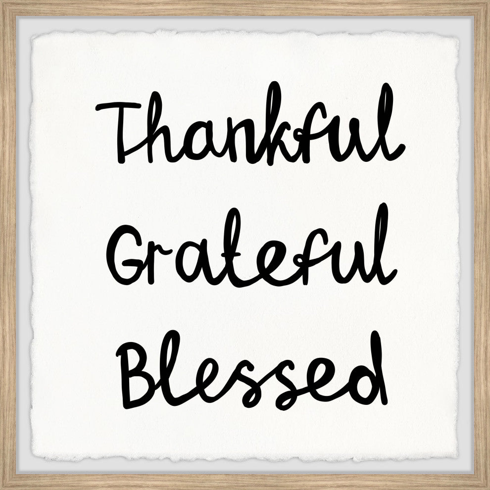 "Grateful and Blessed" Framed Painting Print, 18x18
