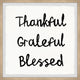 "Grateful and Blessed" Framed Painting Print, 18x18