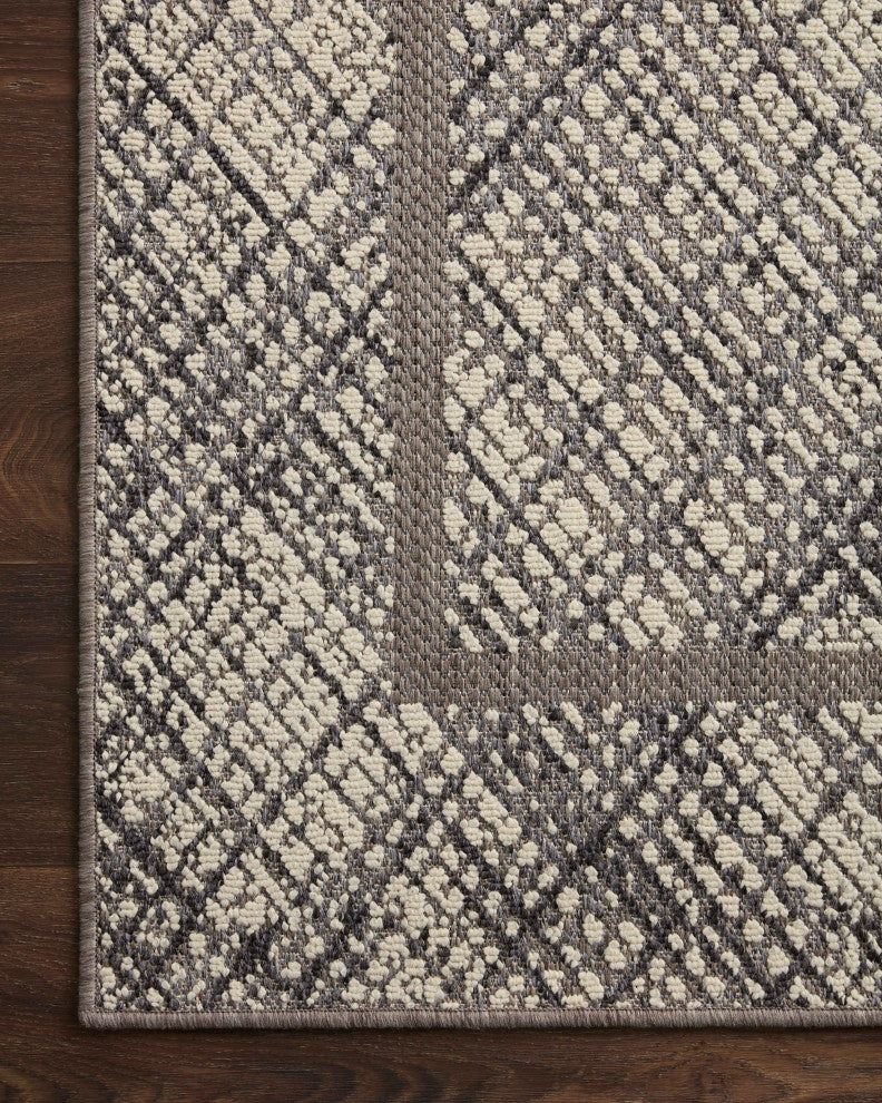 Loloi II Rainier Ivory / Charcoal 18" x 18" Sample Rug