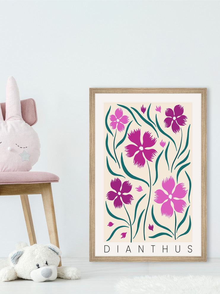 "Dianthus" Framed Painting Print, 16x24