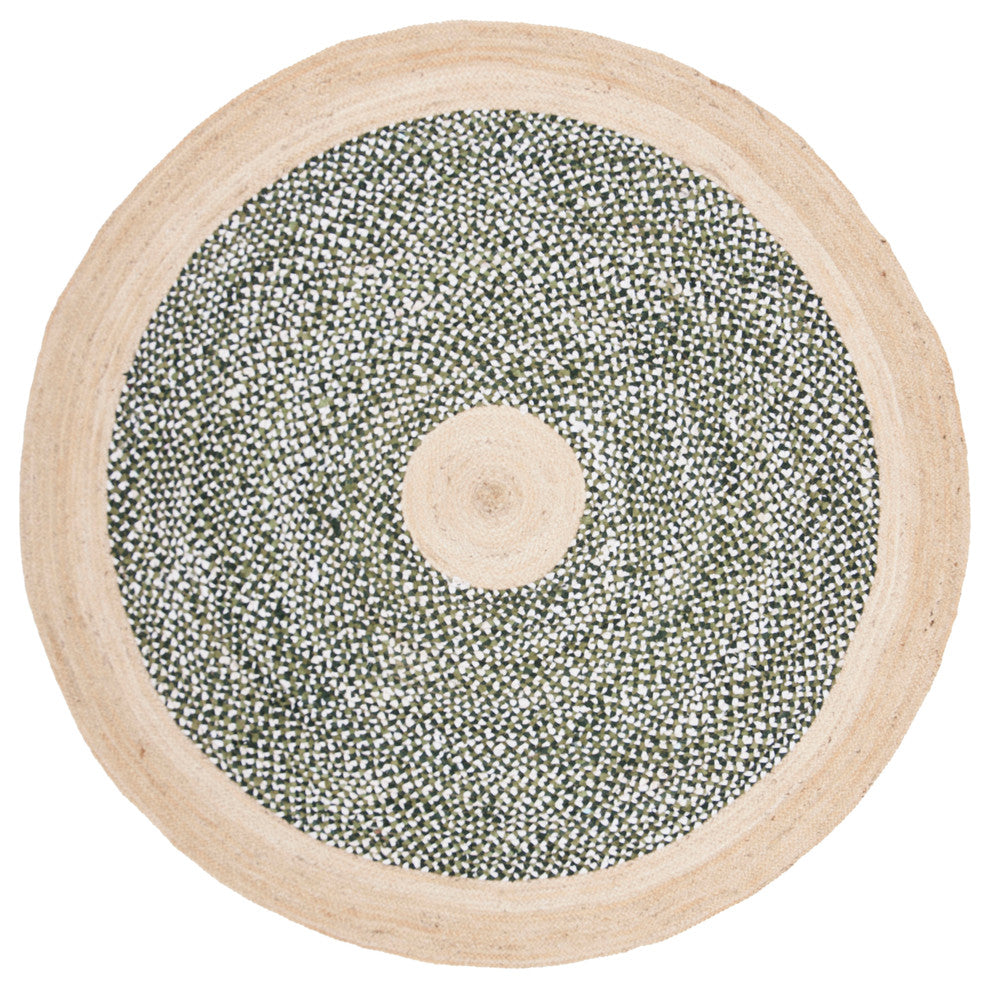 Safavieh Cape Cod Collection CAP210 Rug, Green/Natural, 6' Round