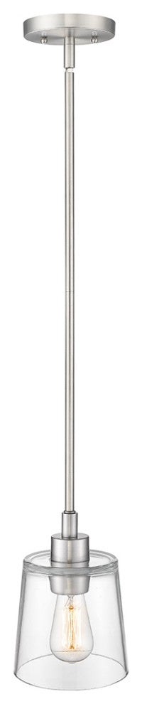 Evalon 1 Light 6.5" Brushed Nickel Mini-Pendant