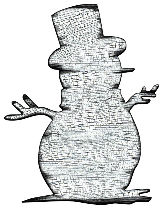 Rustic Happy Snowman Door Hanger