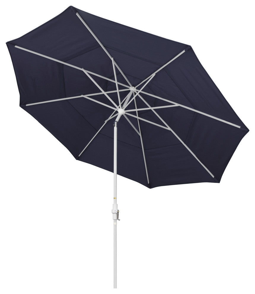 11' Aluminum Umbrella Collar Tilt Matted White, Navy