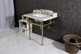 Kingston Brass LMS3030MBSQ7 30" Carrara Marble Console Sink, Legs