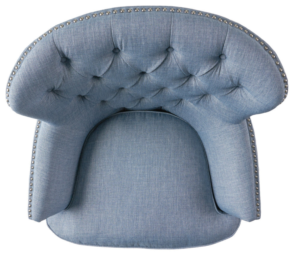 GDF Studio Laxford Light Blue Tufted Fabric Club Chair