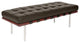 Sevilla Leather 3, Seater Bench, Chocolate Leather, Rosewood Frame