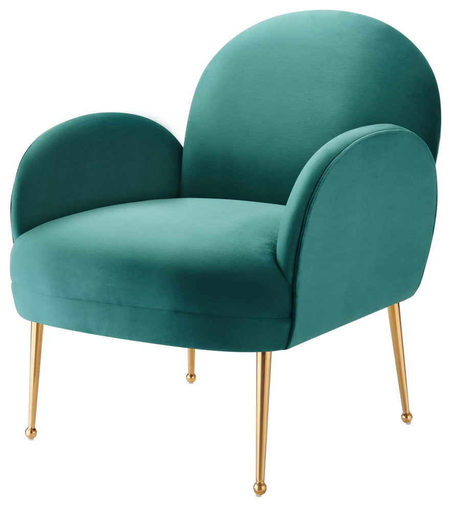 Armchair Accent Chair, Teal Blue, Velvet, Modern, Mid Century Hotel Lounge Cafe
