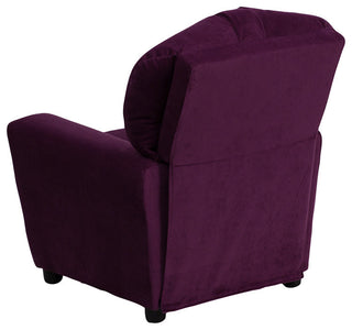 Contemporary Purple Microfiber Kids Recliner With Cup Holder