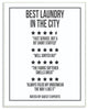 Five Star Laundry Funny Word Black And White Design, 10"x15"