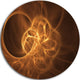 Softly Glowing Circles Golden, Abstract Large Disc Metal Wall Art, 38"