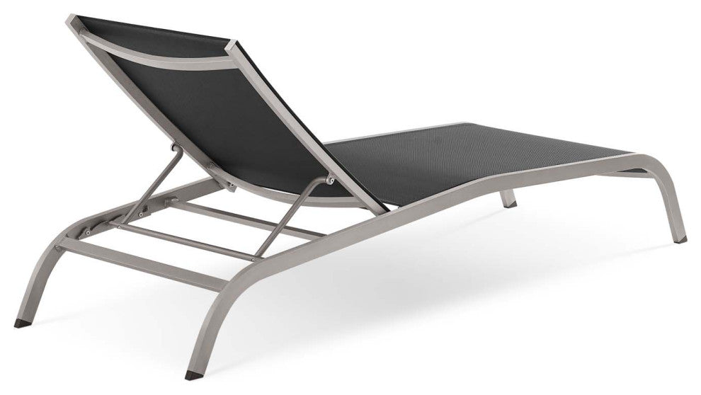 Savannah Outdoor Patio Mesh Chaise Lounge Set of 4-Black