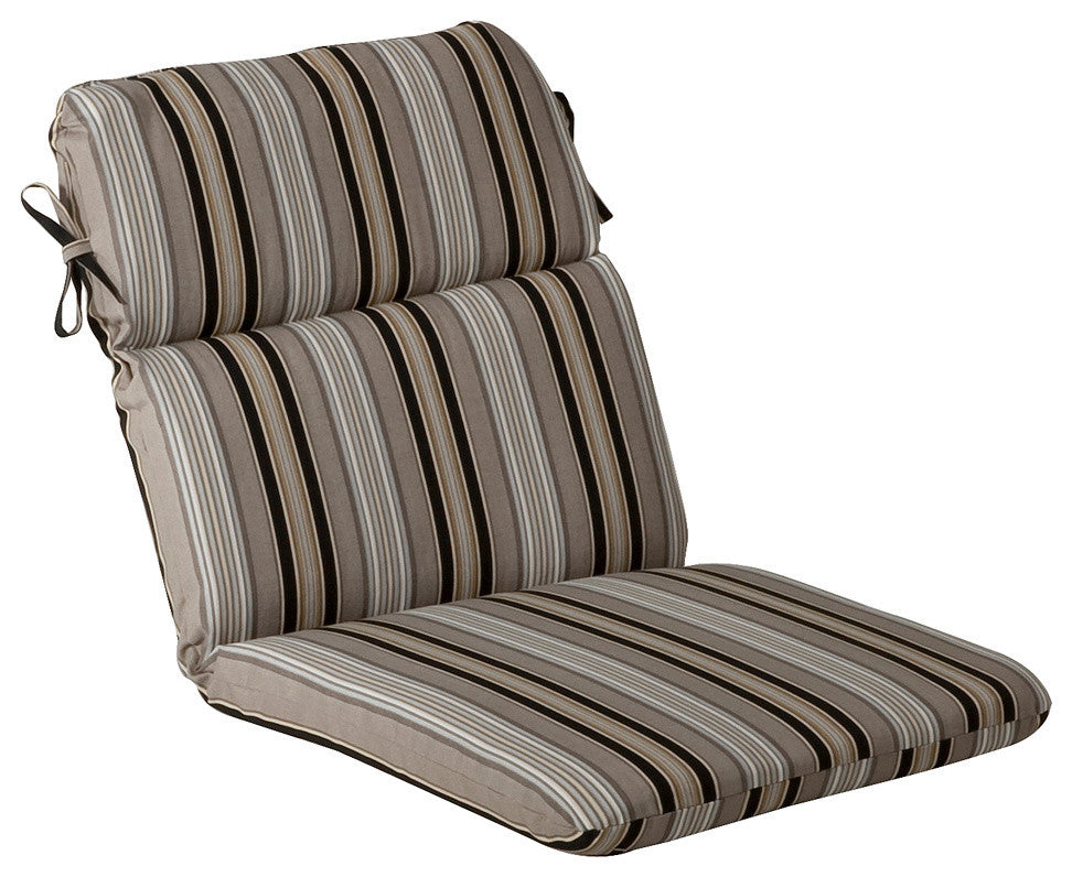 Getaway Stripe Black Rounded Corners Chair Cushion