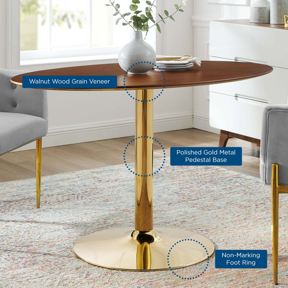 Verne 48" Oval Dining Table Gold Walnut -4751