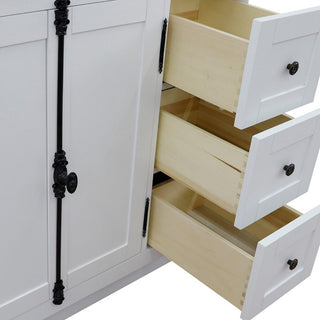 37" Vanity, Glacier Ash With Gray Granite Top, Left Doors/Left Rectangle Sink