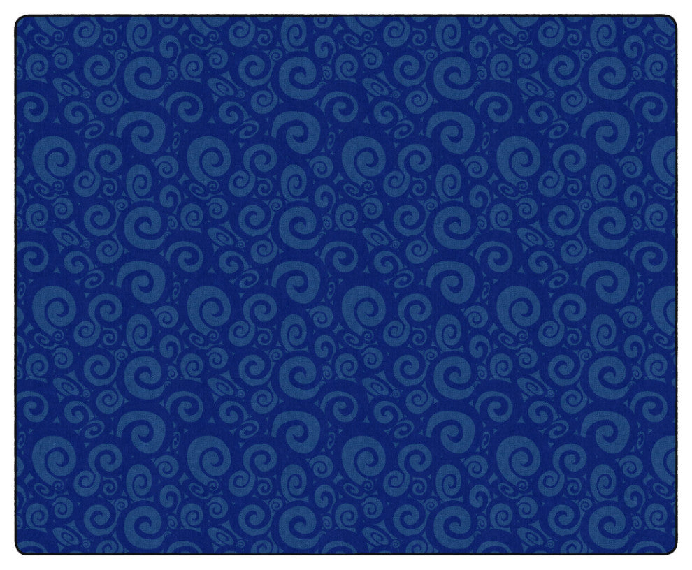 Flagship Carpets VA389-58A 10'9"x13'2" Swirl Tone On Tone Blue Educational Rug