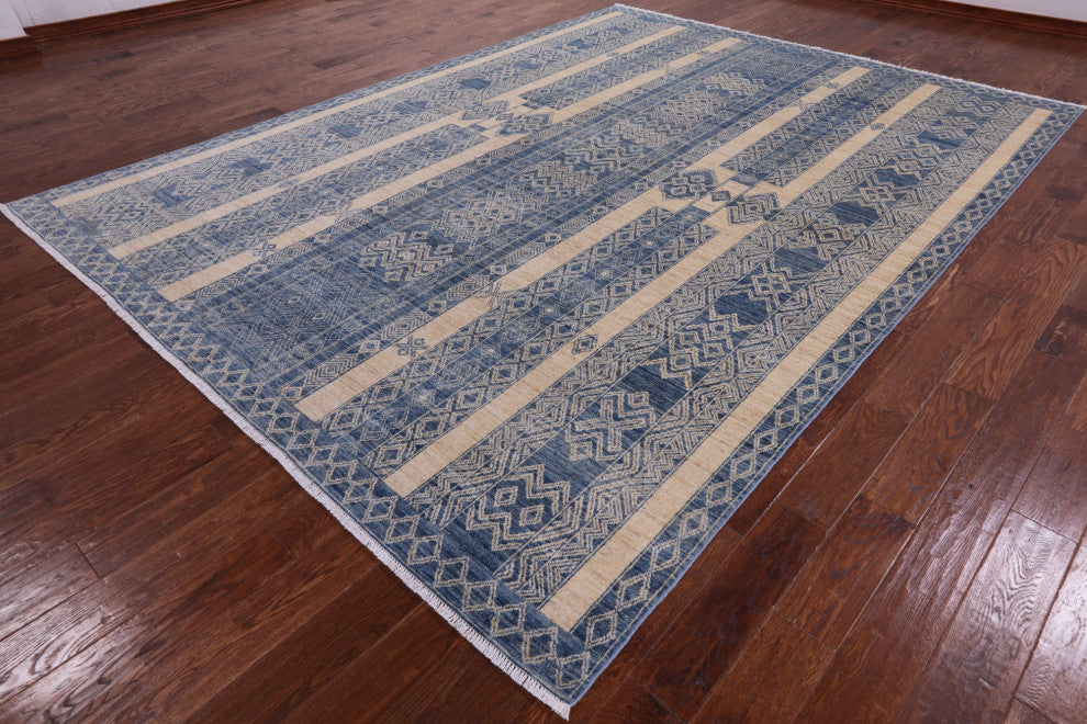 Hand Knotted Navajo Gabbeh Rug 8' 9" X 11' 9" Q6568