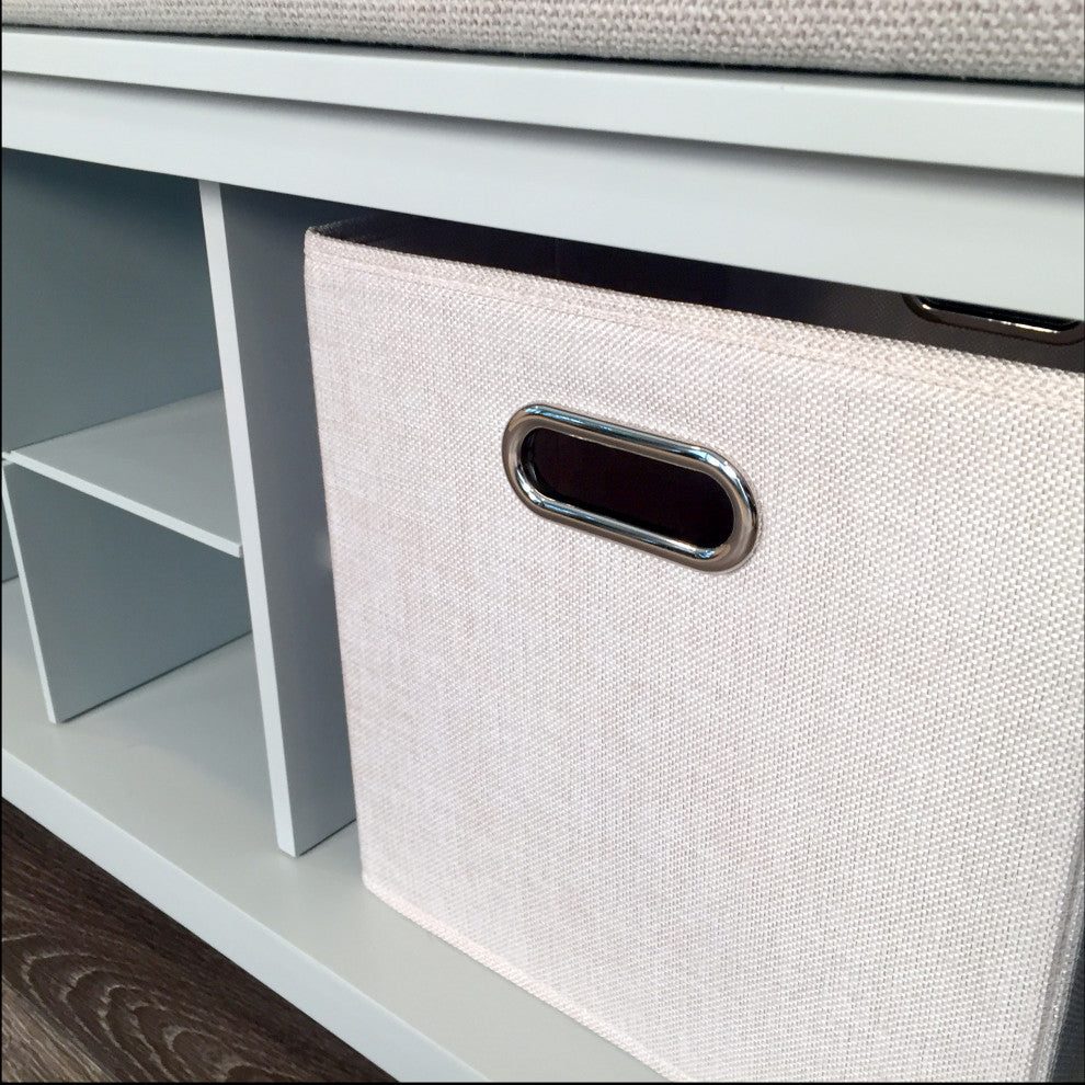Solid Wood Entry Bench with 1 Bin and 2 Shoe Dividers, Grey