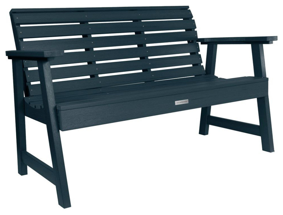 4'' Weatherly Bench, Chairs, Conversation Table, 4-Piece Set, Federal Blue