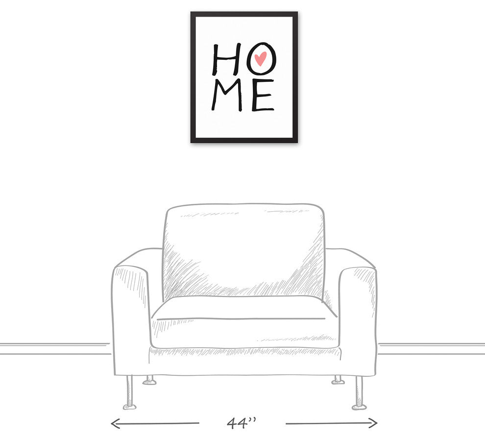 Home 16x20 Black Framed Canvas
