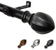 Harper 13/16" Diameter Curtain Rod, Black, 18-28"