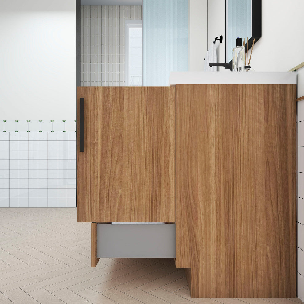 Carla 48" Freestanding Bathroom Vanity, Rosewood