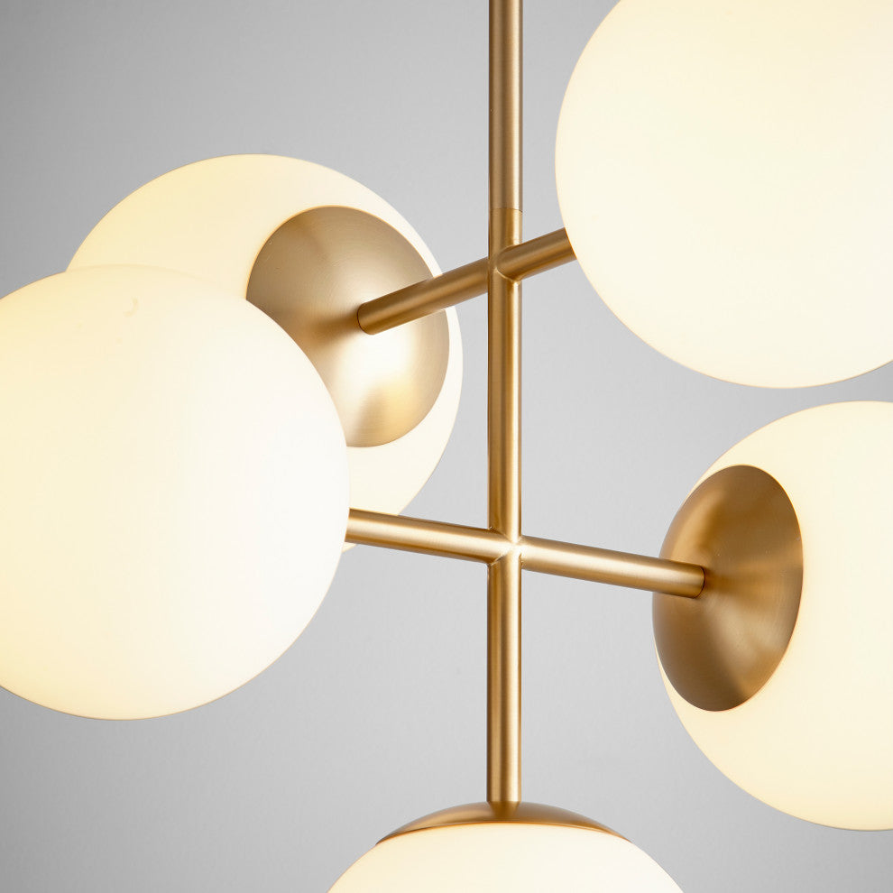 Oxygen Lighting 3-681-40 Nebula 5-Light Pendant Light, Aged Brass