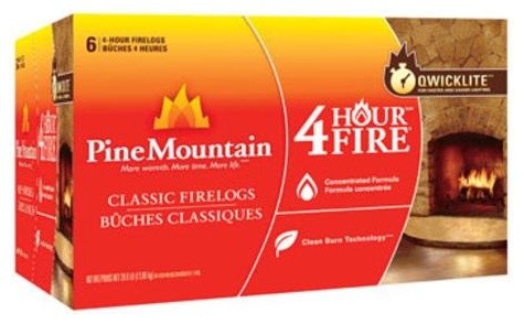 Pine Mountain 41525-01401 4-Hour Fire Traditional Firelog, 6-Pack