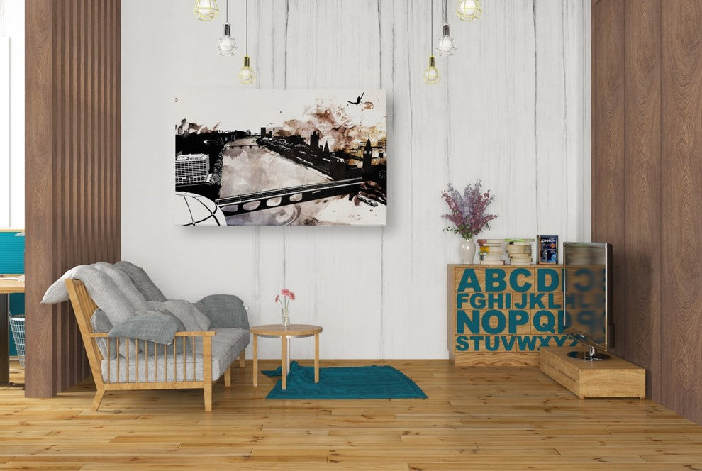 Epic Graffiti "London Landscape" by Jonathan Lam, Giclee Canvas Art, 40"x26"