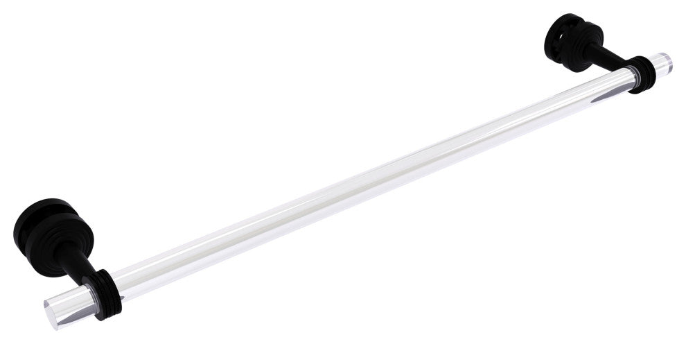 Pacific Beach 24" Shower Door Towel Bar with Dotted Accents, Matte Black