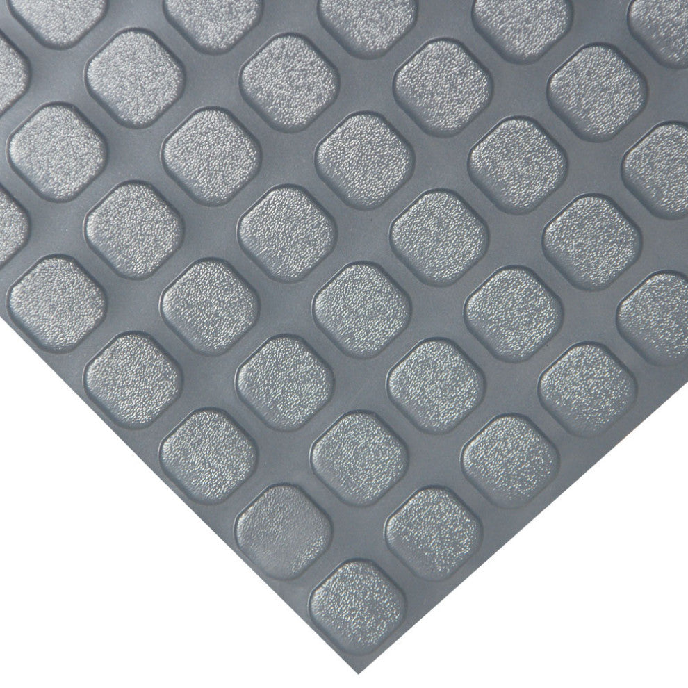 Rubber-Cal "Block-Grip" Rubber Flooring  - 3 Colors - Available in 17 Lengths, Dark Gray, 4ft W X 8ft L