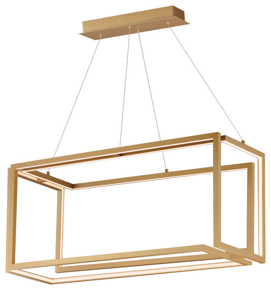 ET2 E21266 Penrose 38"W LED Abstract Linear Chandelier - Gold