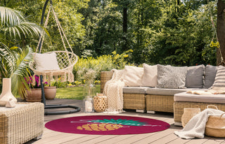 Summer Time Pineapple Tropical Chenille Area Rug