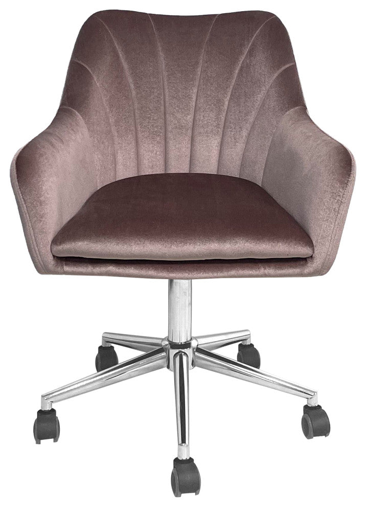 Sadie Swivel Vanity Chair, Pink Velvet