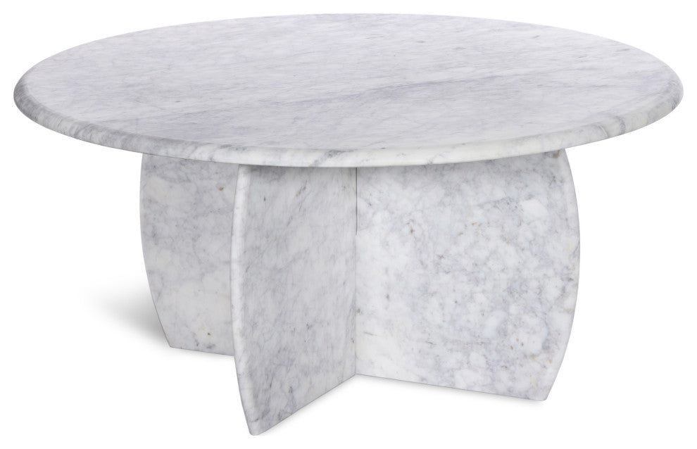 Formentera Marble Coffee Table, White, Coffee Table