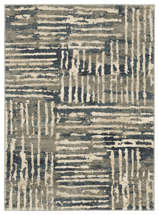 Carolina Squared Lines Area Rug, Blue, 9'10"x12'10"