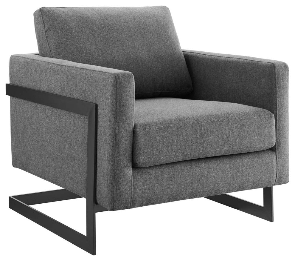 Posse Upholstered Fabric Accent Chair - Black Charcoal