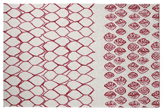 Honeycomb Split Rug Rug, Red, 5'x7'