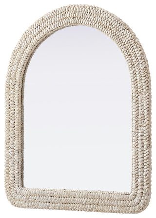 Home Living Arch Cornhusk Mirror 30x36, Linen White