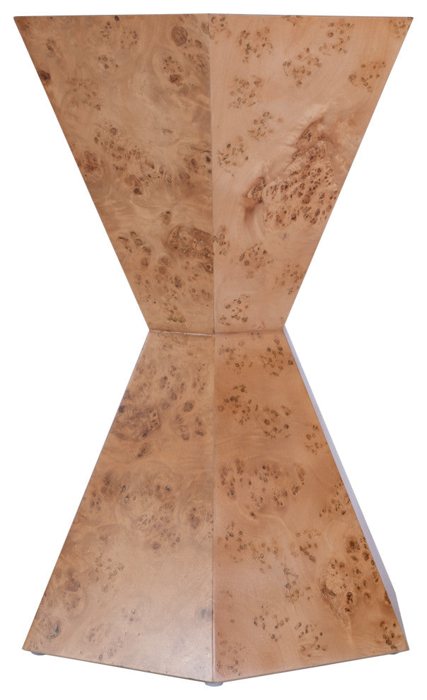 Billie Burl Hexagon Side Table, Traditional Burl