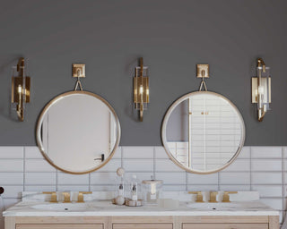 Cahill Collection 1-Light Brushed Bronze Clear Glass Luxe Bath Vanity Light