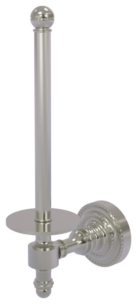 Retro Dot Upright Toilet Tissue Holder, Satin Nickel