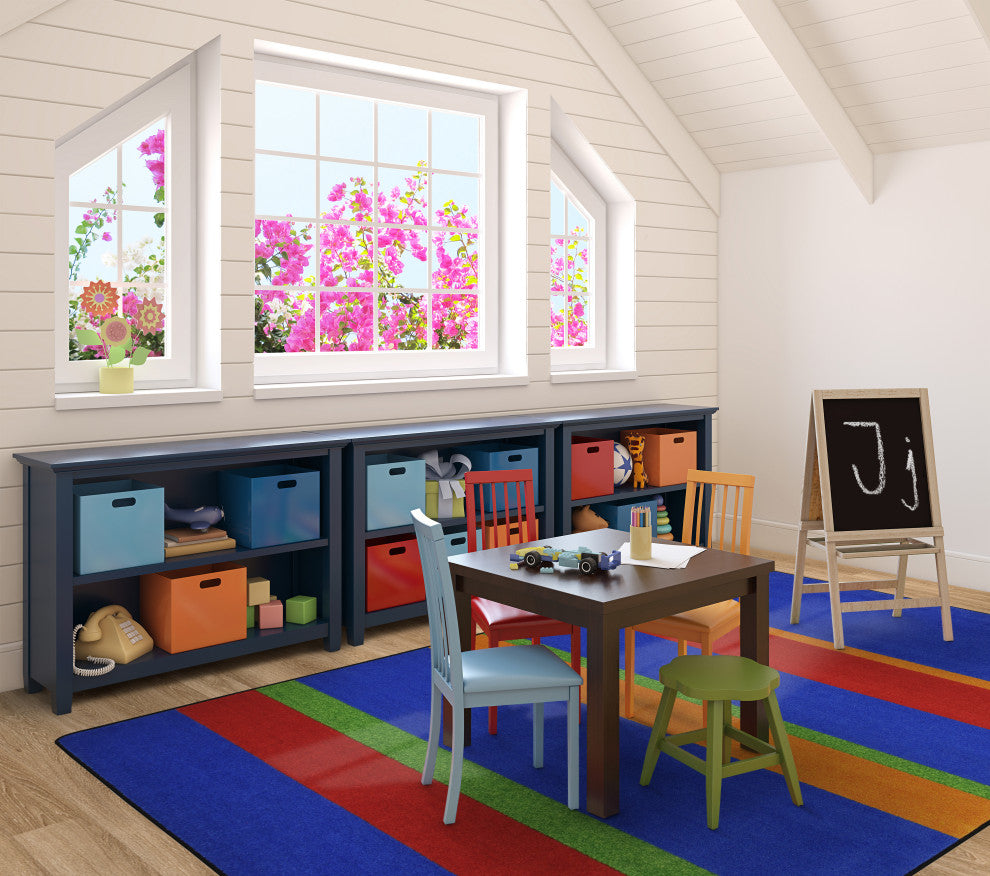 Kid Essentials Rug, Straight and Narrow, Primary, 5'4"x7'8"