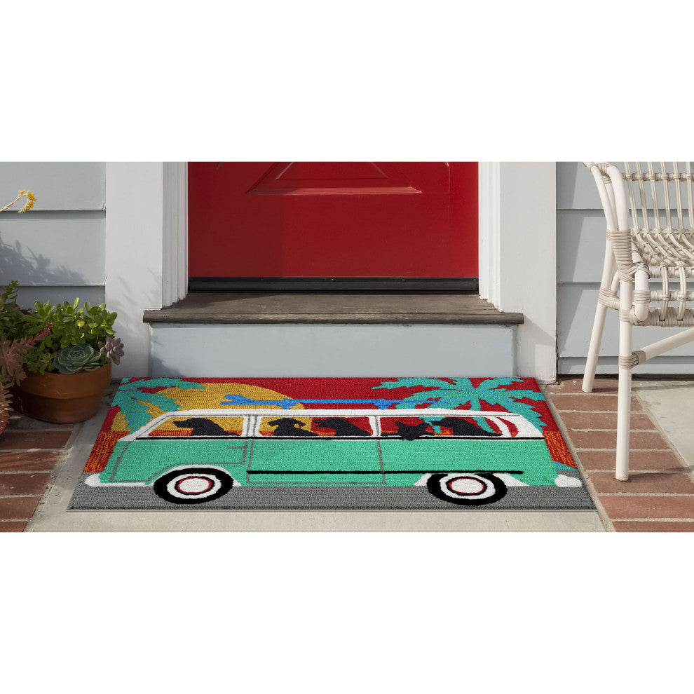 Frontporch Beach Trip Turquoise, 2'6x4'