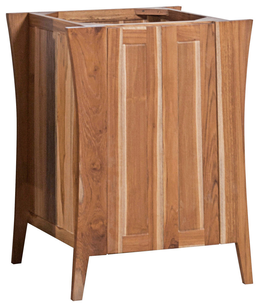 EcoDecors Curvature 24" Teak Free Standing Vanity in Natural