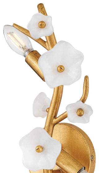 Fredrick Ramond Azalea Large Three Light Sconce, Distressed Brass