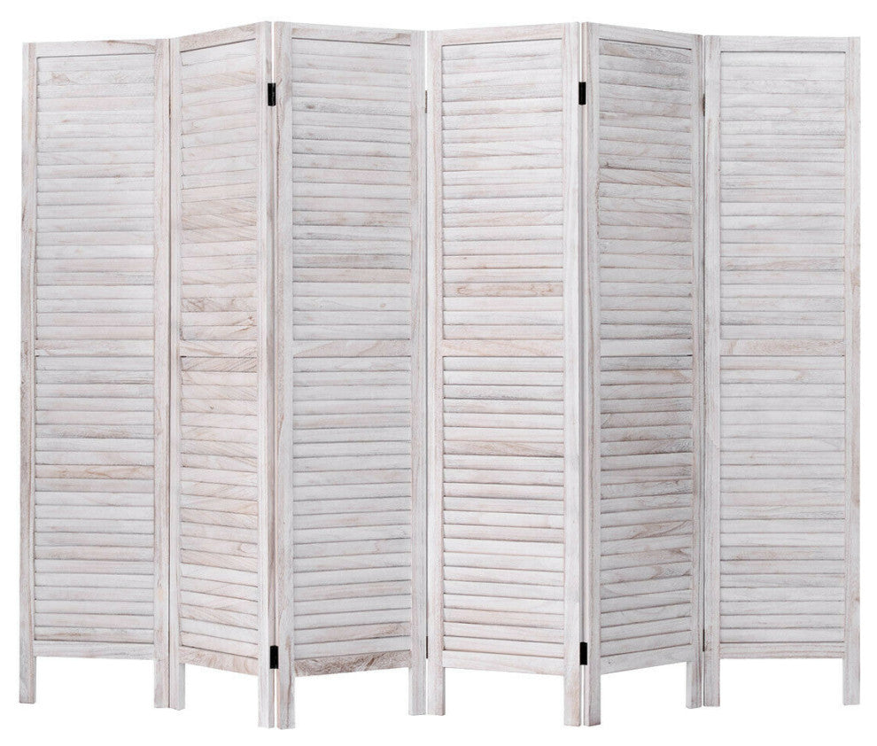 Costway 6 Panel Room Divider Furniture Classic Venetian Wooden Slat Home