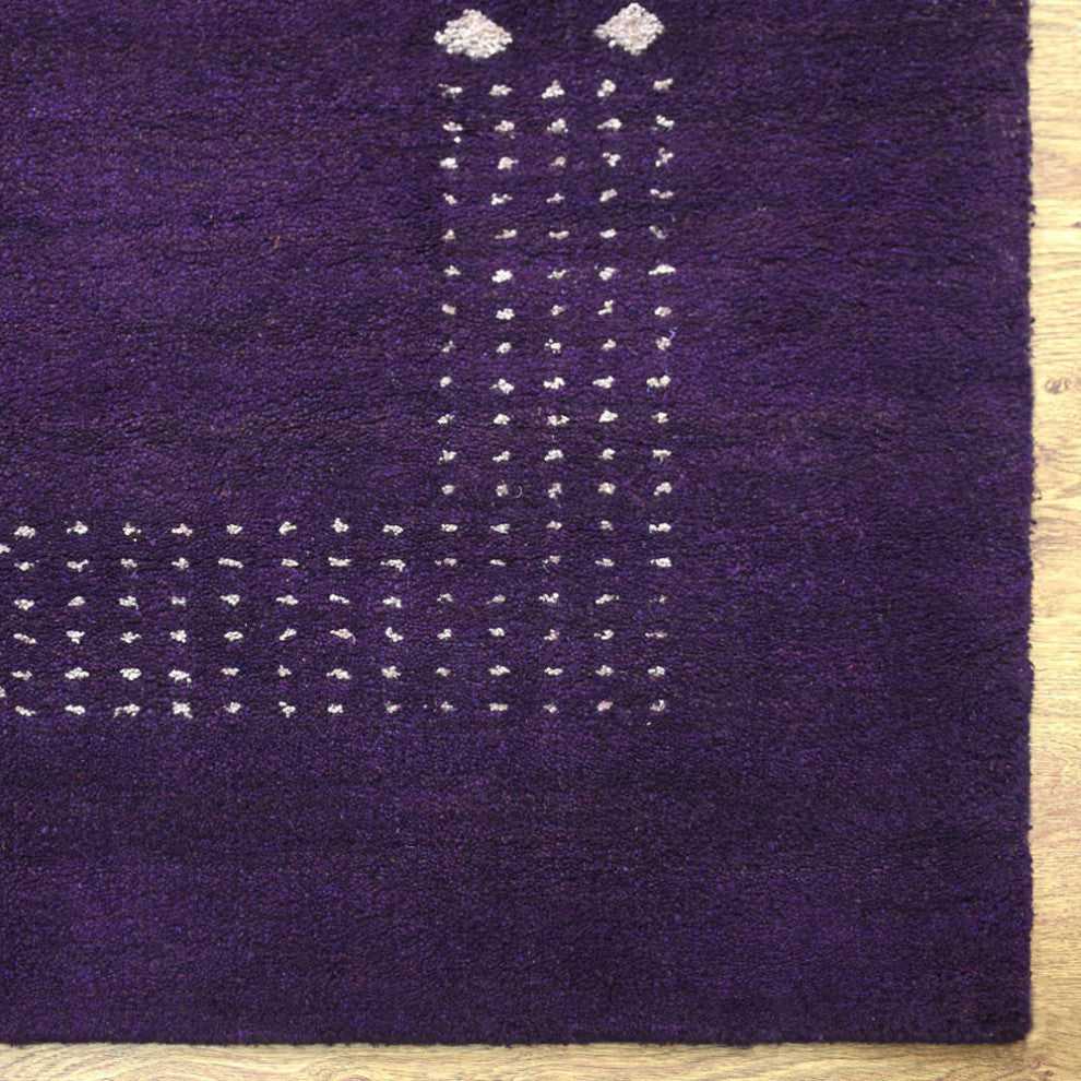 HAND KNOTTED LOOM SILK ECO-FRIENDLY RUGS-8'x11',Rectangle,Purple,Contemporary